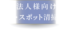 法人様向け定期・スポット清掃専門